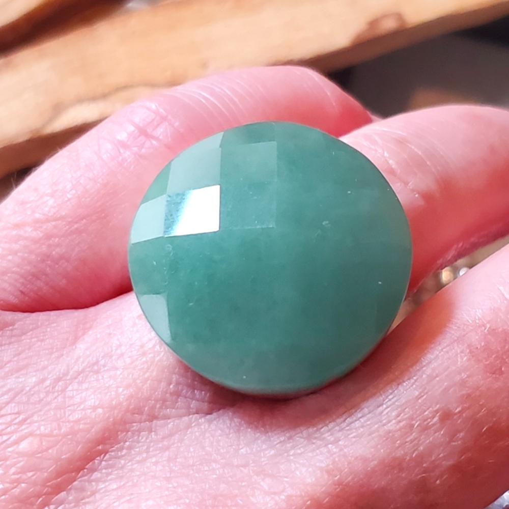 Huge Vintage Sterling Aventurine Stone Ring